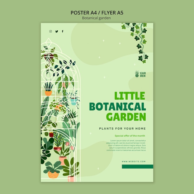 Modèle de Flyer de jardin botanique