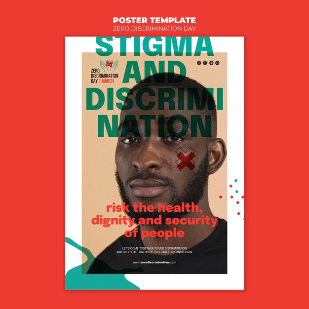 Modèle de flyer de jour zéro discrimination avec photo