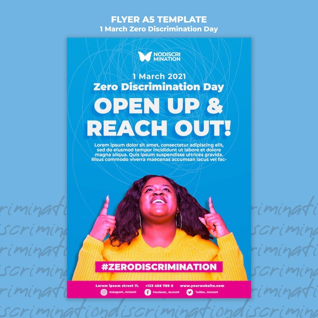 PSD gratuit modèle de flyer de jour zéro discrimination