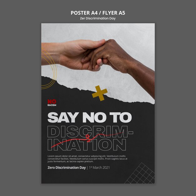 Modèle de flyer de jour zéro discrimination