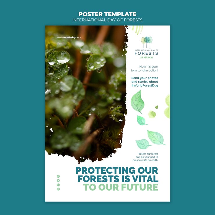 PSD gratuit modèle de flyer de la journée des forêts créatives