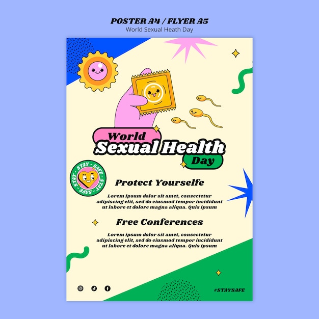 PSD gratuit modèle de flyer de la journée mondiale de la santé sexuelle