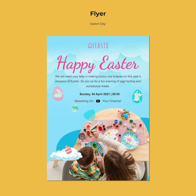 PSD gratuit modèle de flyer de joyeuses pâques