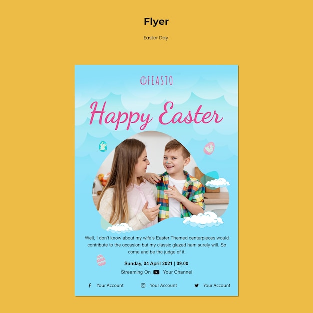 PSD gratuit modèle de flyer de joyeuses pâques