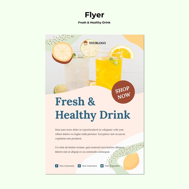 Modèle de flyer de jus de fruits