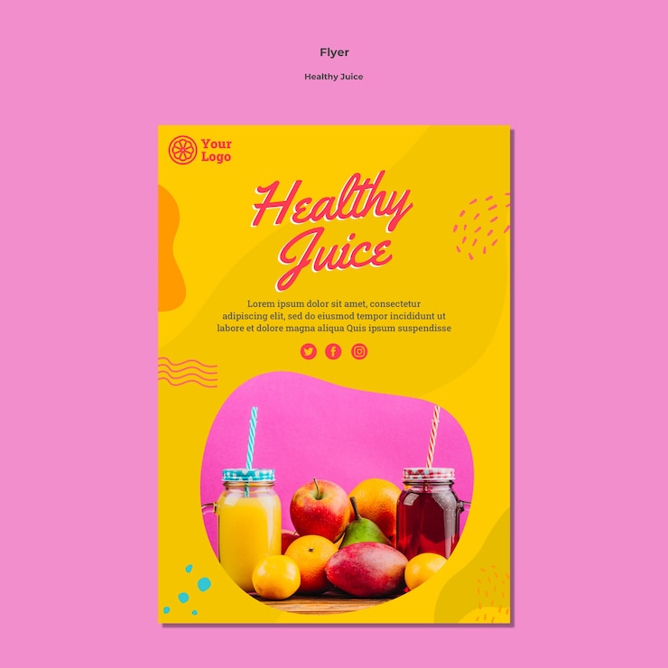 PSD gratuit modèle de flyer de jus sain