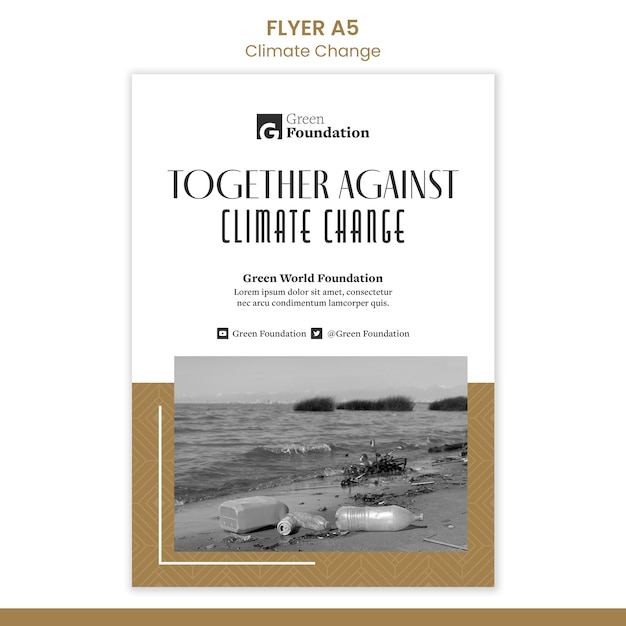 Modèle De Flyer De Lutte Contre Le Changement Climatique