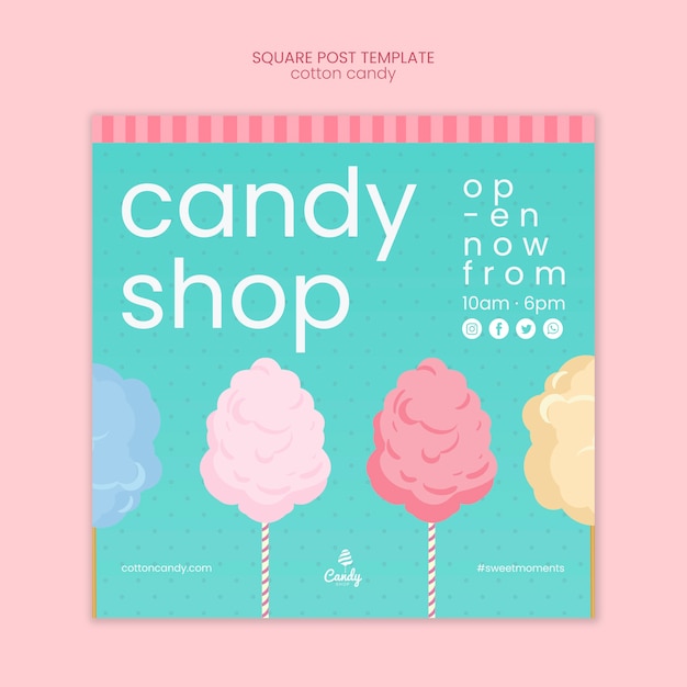 PSD gratuit modèle de flyer de magasin de bonbons
