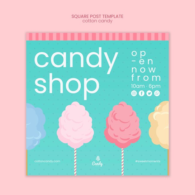 Modèle de flyer de magasin de bonbons