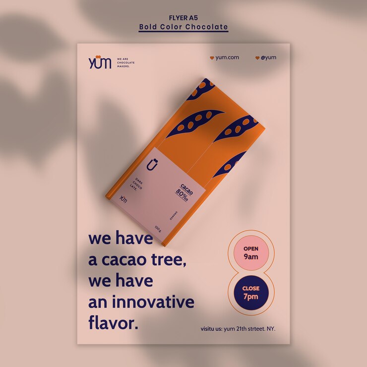 PSD gratuit modèle de flyer de magasin de chocolat