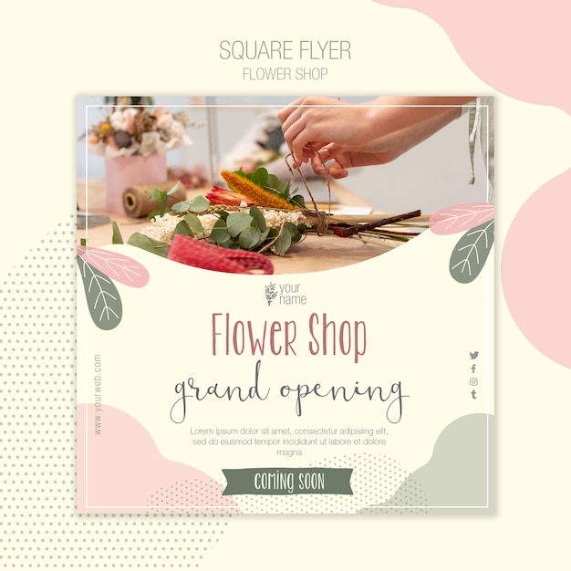 PSD gratuit modèle de flyer de magasin de fleurs