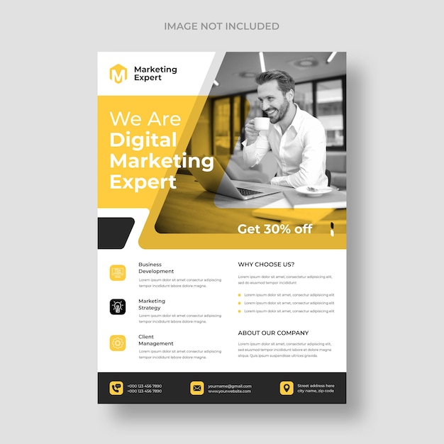 Modèle de flyer de marketing numérique moderne