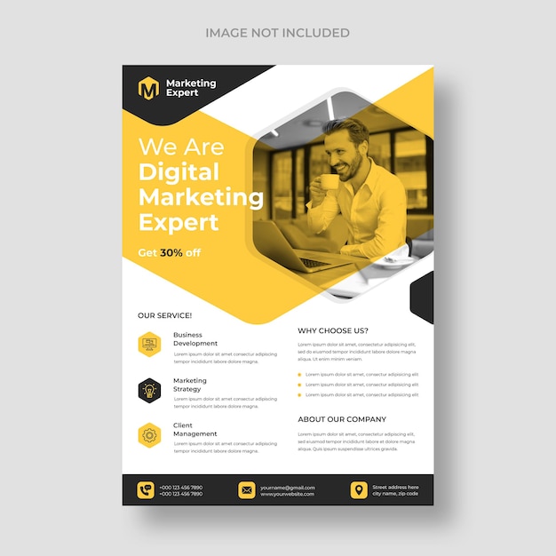 Modèle de flyer de marketing numérique moderne
