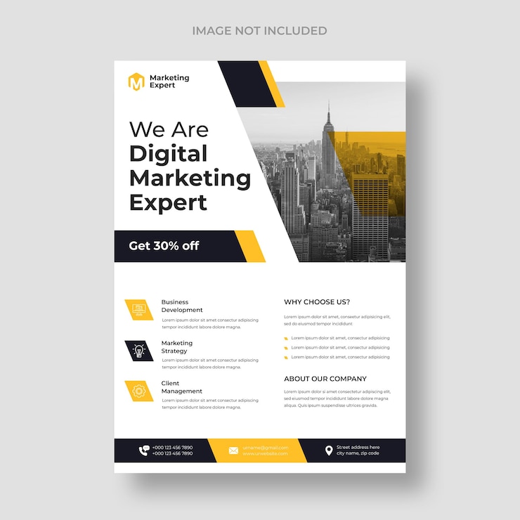 PSD gratuit modèle de flyer de marketing numérique moderne