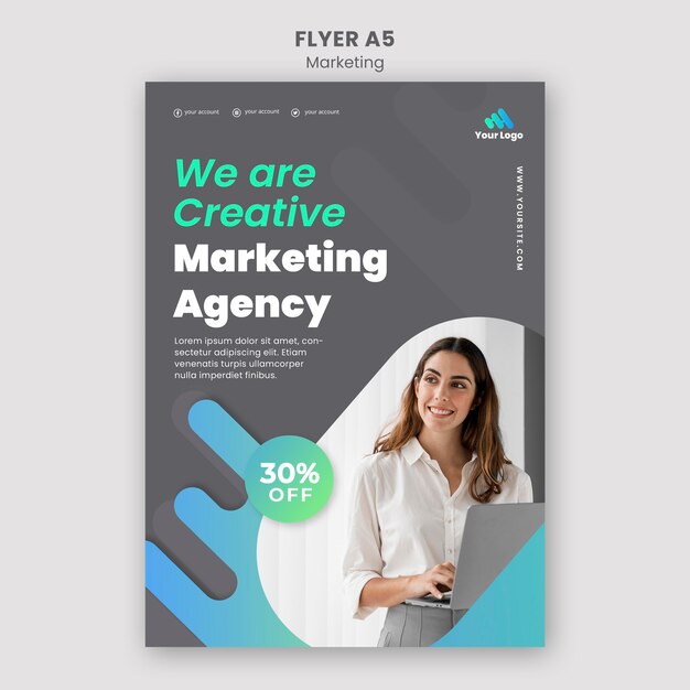 Modèle de flyer de marketing numérique