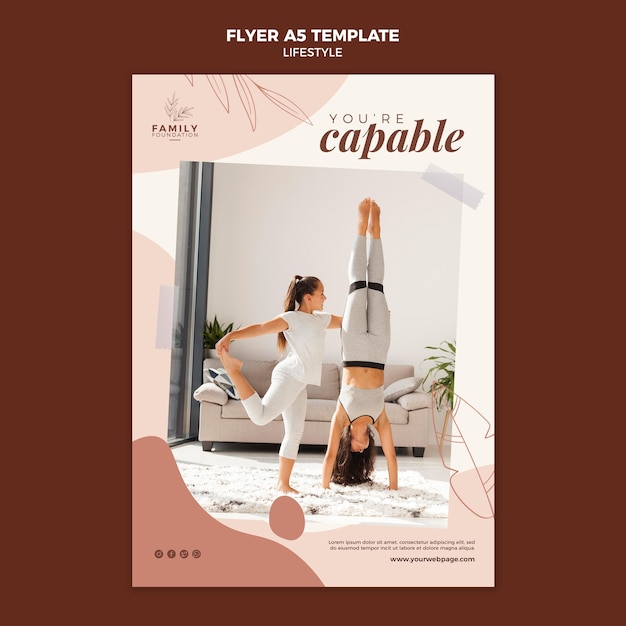 PSD gratuit modèle de flyer de mode de vie