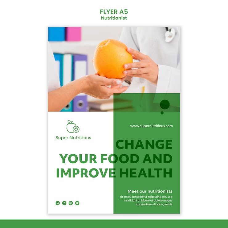 PSD gratuit modèle de flyer nutritionniste avec photo