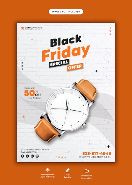 Modèle de flyer offre spéciale vendredi noir
