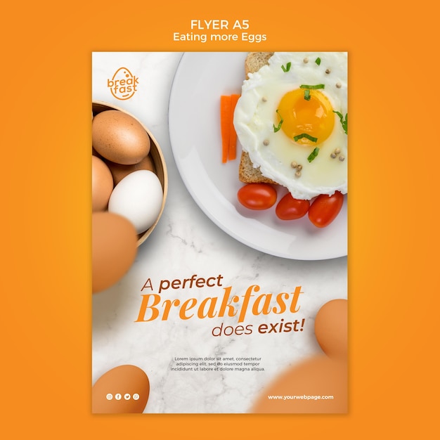 Modèle De Flyer Petit-déjeuner Parfait Avec Des œufs