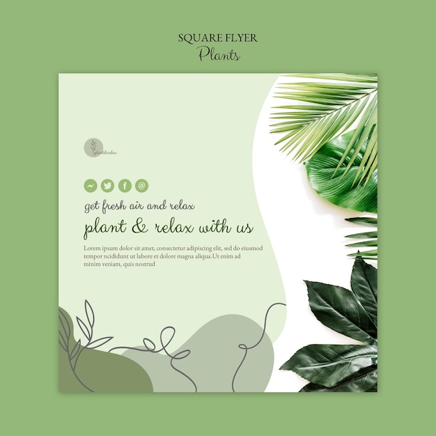 PSD gratuit modèle de flyer de plantes