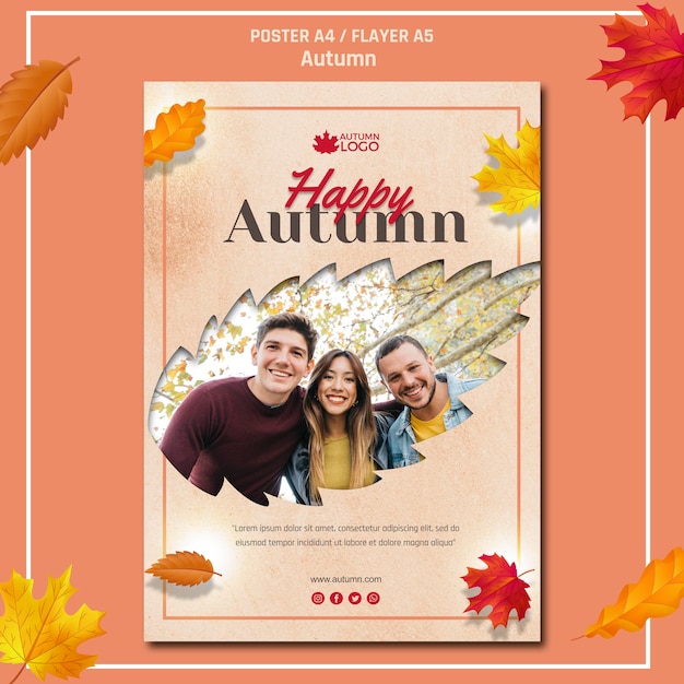 PSD gratuit modèle de flyer pour accueillir la saison d'automne