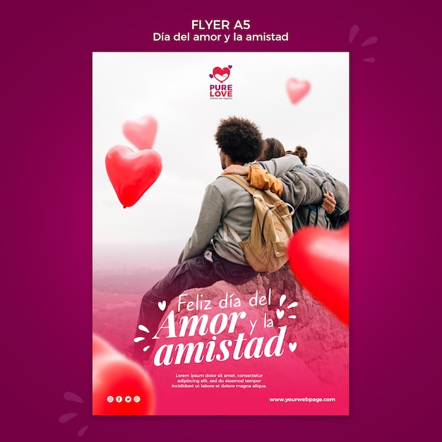 PSD gratuit modèle de flyer pour la célébration de la saint-valentin