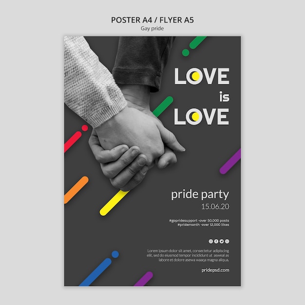 PSD gratuit modèle de flyer pour la fierté gay