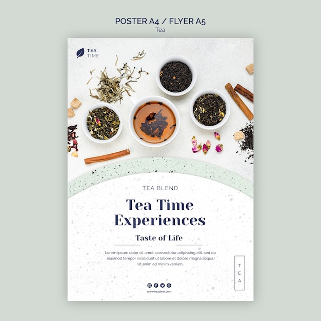 PSD gratuit modèle de flyer pour l'heure du thé aromatique