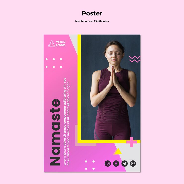 PSD gratuit modèle de flyer pour la méditation et la pleine conscience