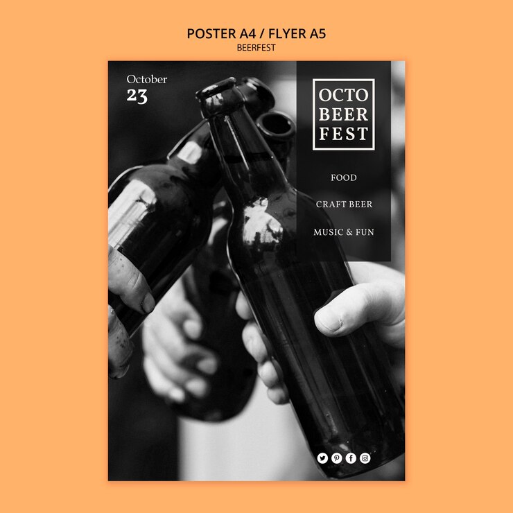 PSD gratuit modèle de flyer pour l'octobeerfest