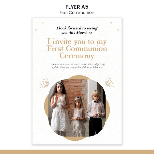 Modèle de flyer de première communion