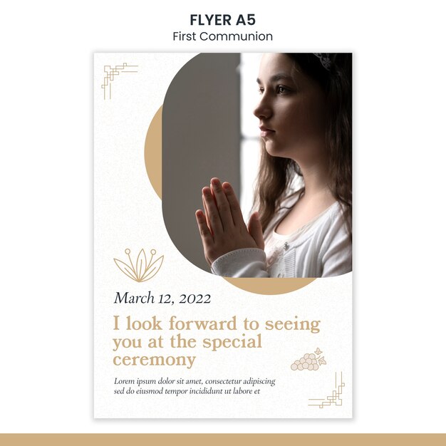 Modèle de flyer de première communion