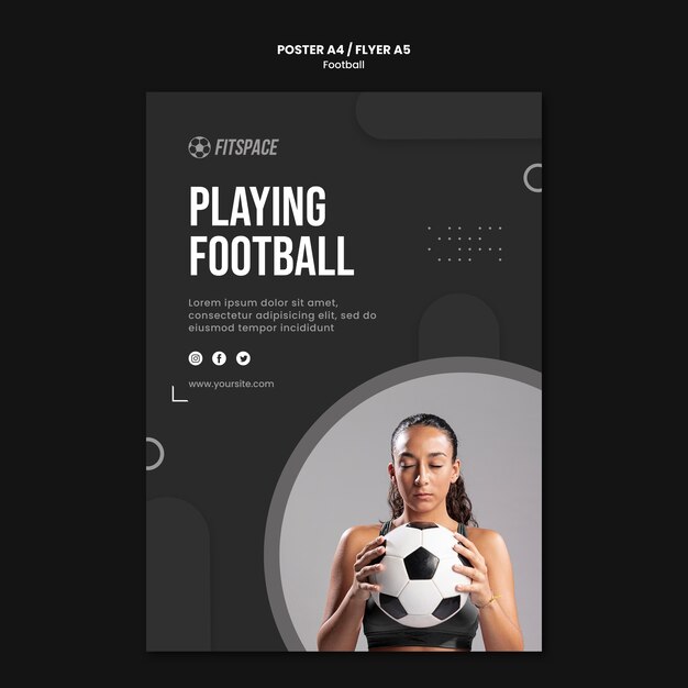 Modèle de flyer publicitaire de football