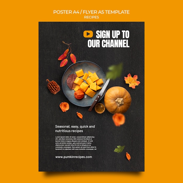 PSD gratuit modèle de flyer de recette d'automne