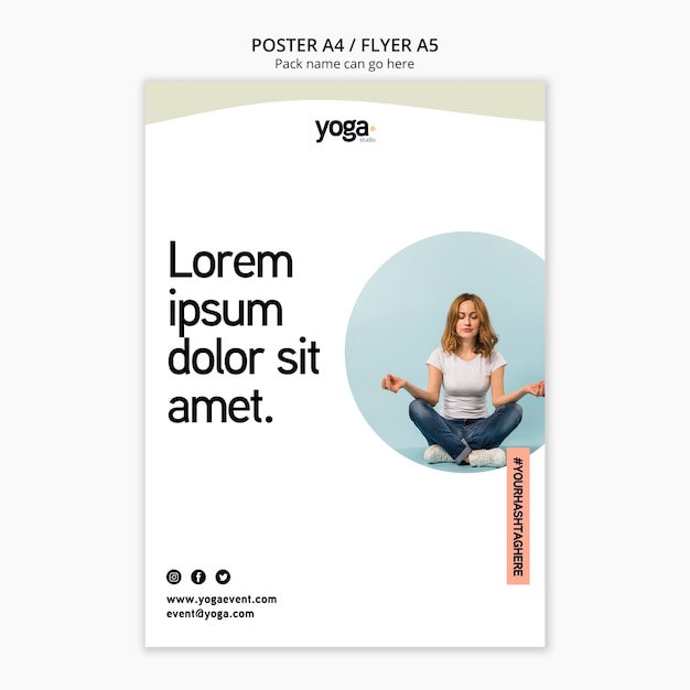 PSD gratuit modèle de flyer de remède de classe de yoga