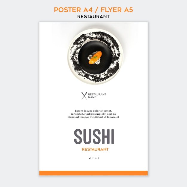 PSD gratuit modèle de flyer de restaurant de sushi