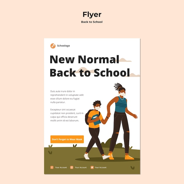 PSD gratuit modèle de flyer de retour à l'école