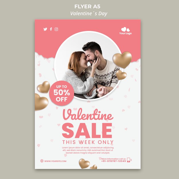 Modèle de flyer Saint Valentin