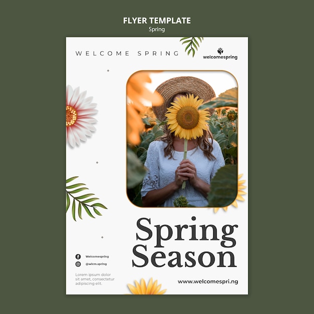 Modèle De Flyer De Saison Printanière Florale