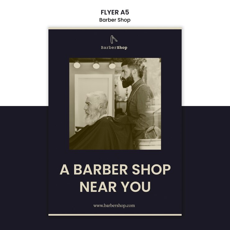 PSD gratuit modèle de flyer de salon de coiffure avec photo