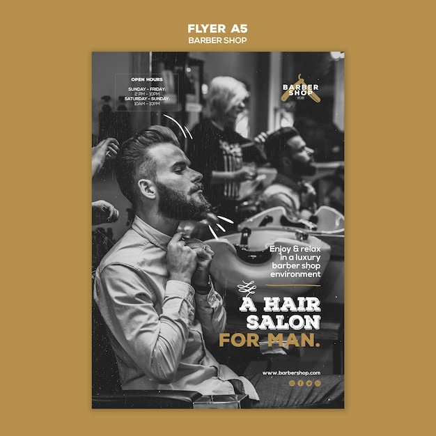 PSD gratuit modèle de flyer de salon de coiffure