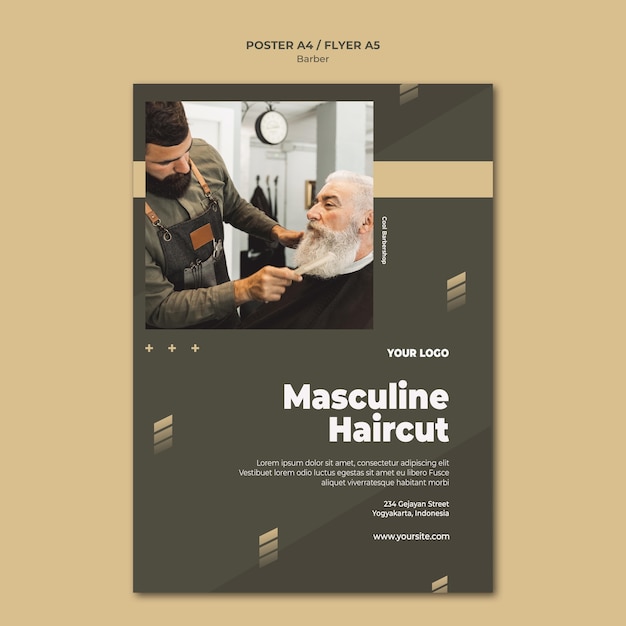 PSD gratuit modèle de flyer de salon de coiffure