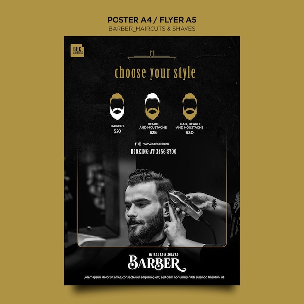 PSD gratuit modèle de flyer de salon de coiffure