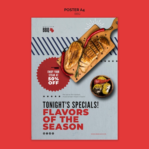 Modèle De Flyer De Saveurs De La Saison Barbecue