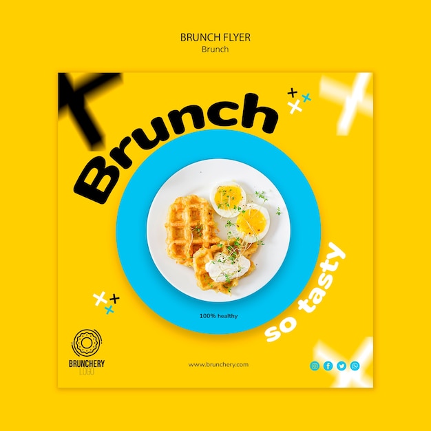 PSD gratuit modèle de flyer savoureux brunch