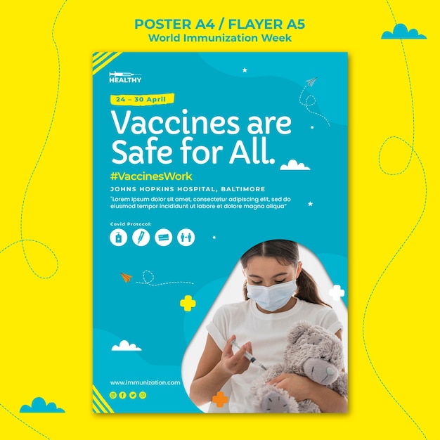 Modèle De Flyer De La Semaine Mondiale De La Vaccination