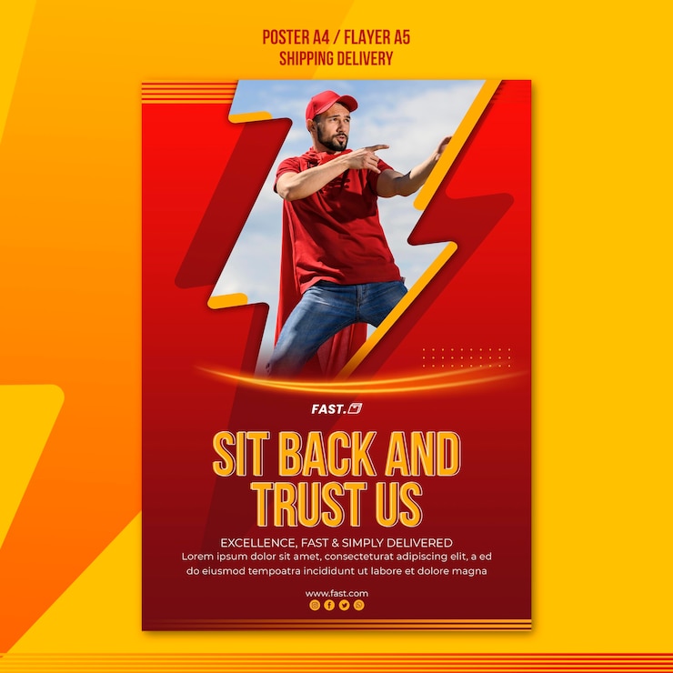 PSD gratuit modèle de flyer de service de livraison express