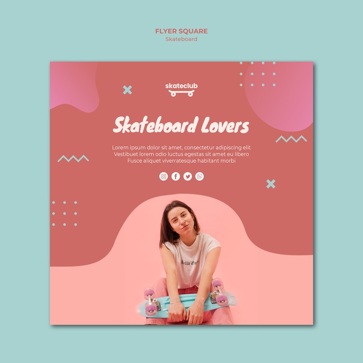 PSD gratuit modèle de flyer de skateboard