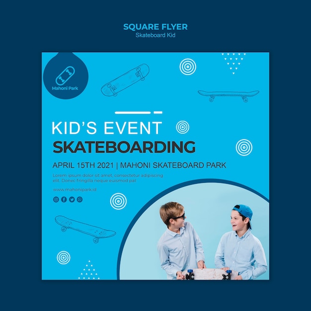 PSD gratuit modèle de flyer de skateur