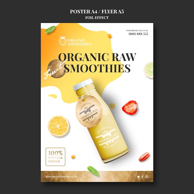 Modèle de Flyer de smoothies bio